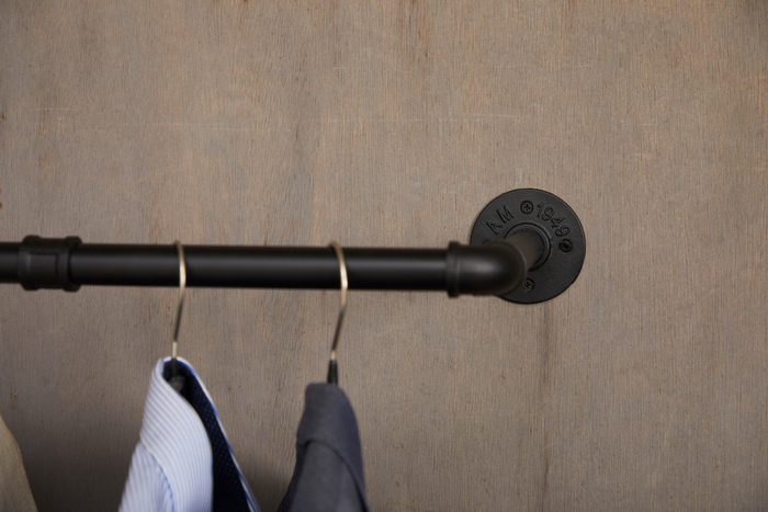 Klädstång Vägg/Tak Svart Ø25 mm Pipe System